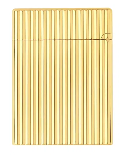 St Dupont Ligne 2 Striped Lighter In Gold