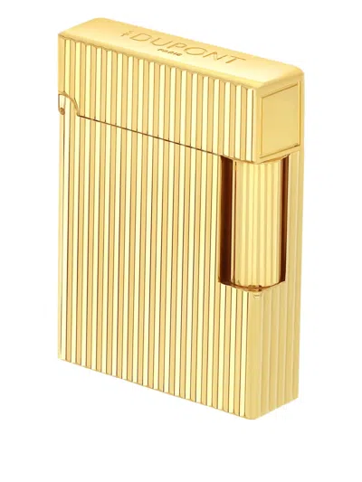 St Dupont Ligne 2 Striped Lighter In Gold