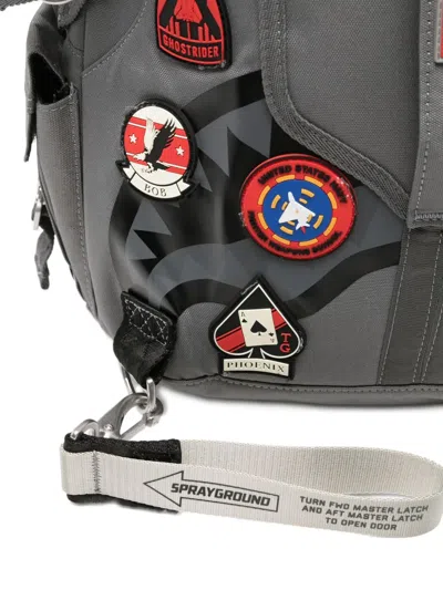 Sprayground Top Gun Patches Dlx Backpack In Gray