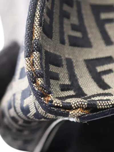 Pre-owned Fendi 2000-2010 Zucchino Canvas Handbag In Gray