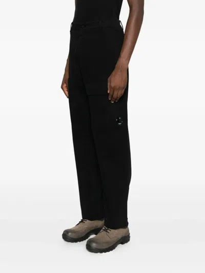 C.p. Company Cargo-pocket Trousers In Black