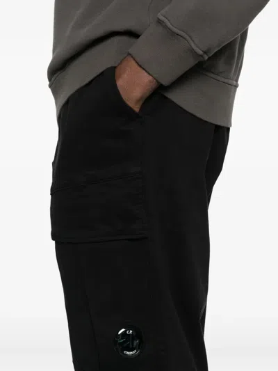 C.p. Company Cargo-pocket Trousers In Black