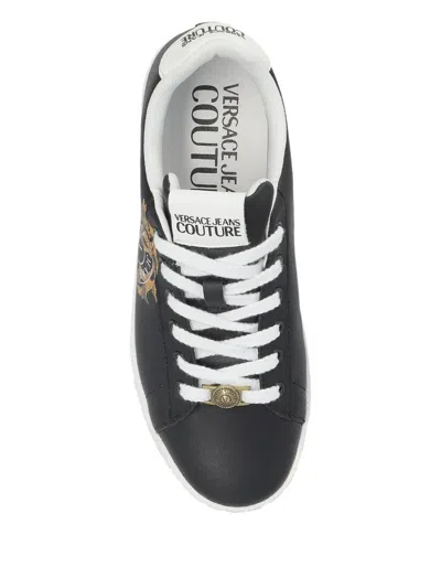 Versace Jeans Couture Logo-print Sneakers In Black