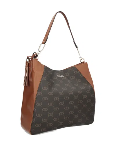 Liu •jo Medium Monogram-pattern Tote Bag In Brown