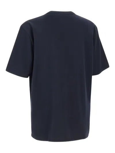 Hugo Boss Boss Men Cotton Jersey T-shirt With Logo In Blue