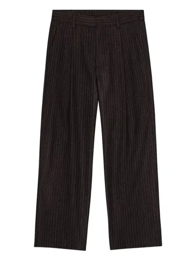 Nn07 Striped Trousers In Brown
