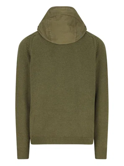 C.p. Company Zip-up Patch-pocket Hoodie In Green