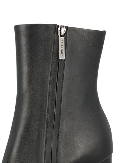 Balenciaga 80mm Fargo Leather Ankle Boots In Black