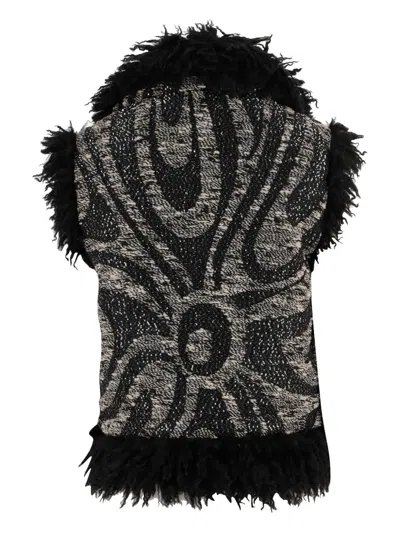 Pucci Wool Blend Vest With Abstract Print In Black