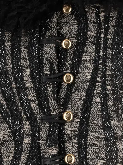 Pucci Wool Blend Vest With Abstract Print In Black