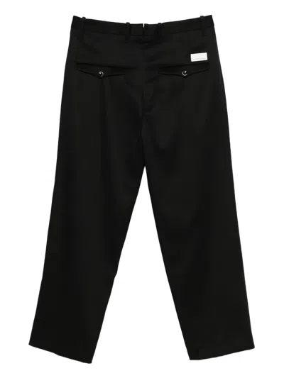 Nine In The Morning Relaxed-fit Black Trousers With Pleated Front Design In Black