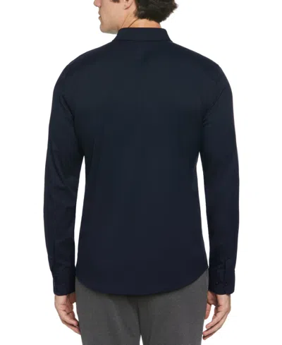 Perry Ellis Men's Slim-fit Stretch Solid Button-down Twill Shirt In Blue