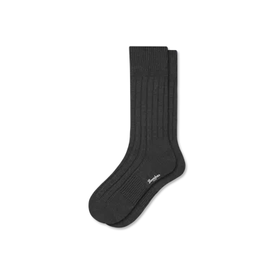 Bombas Merino Cashmere Blend Rib Calf Socks In Gray