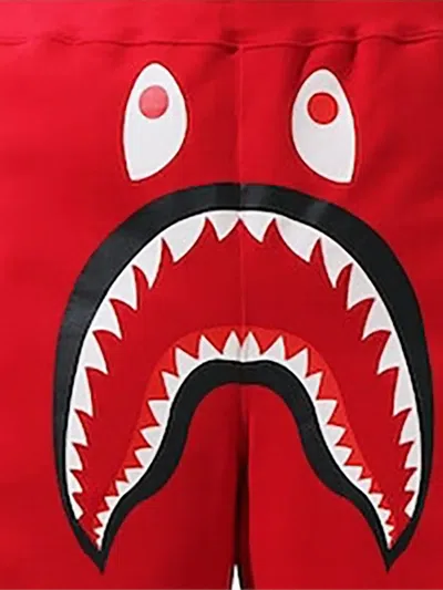 A Bathing Ape Shark Basketball Sweatshort In Red