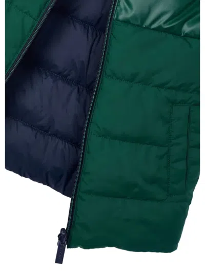 Mayoral Reversible Quilted Vest In Green