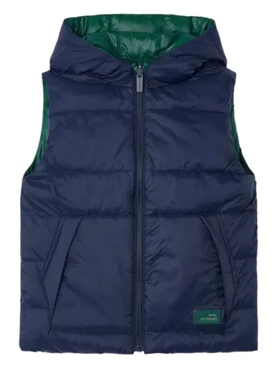 Mayoral Reversible Quilted Vest In Green