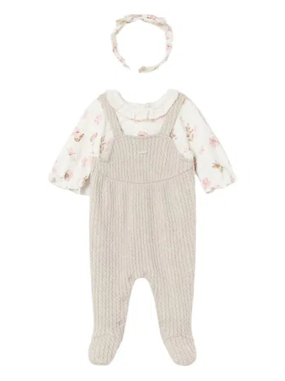 Mayoral Baby Romper And Headband Set In Neutral