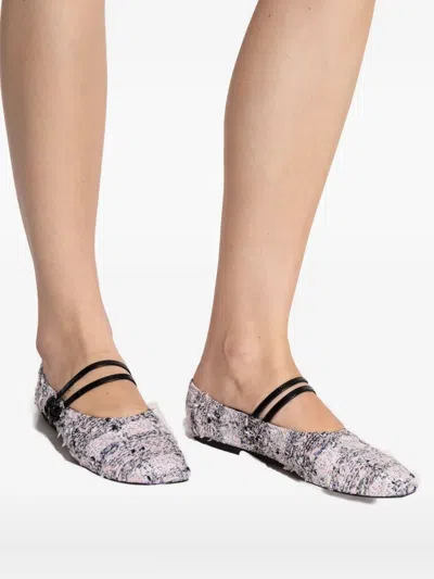 Tory Burch Flat Shoes Blacks And Greys In White