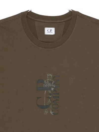 C.p. Company C.p.company Jersey Logo T-shirt In Green