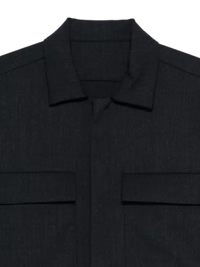 Nine In The Morning Classic Structured Collar Blue Shirt With Chest Pockets In Blue