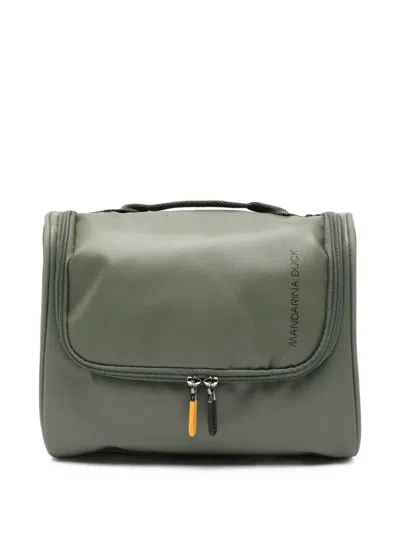 Mandarina Duck Logo-print Travel Pouch In Green