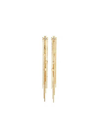 Tory Burch Chain Front-back Earring In Gold