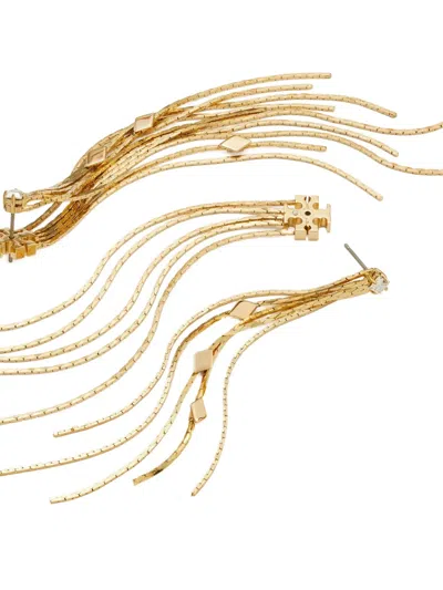 Tory Burch Chain Front-back Earring In Gold