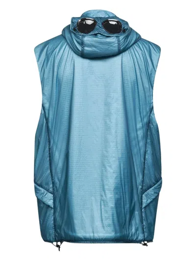 C.p. Company Nada Goggle-hooded Gilet In Blue