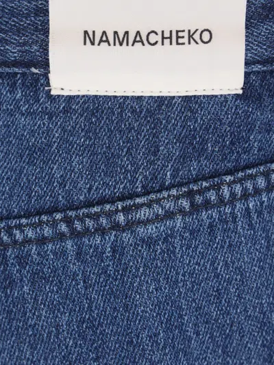 Namacheko Slim Fit Denim Trousers With Pockets And Loops In Blue