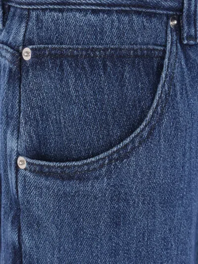 Namacheko Slim Fit Denim Trousers With Pockets And Loops In Blue