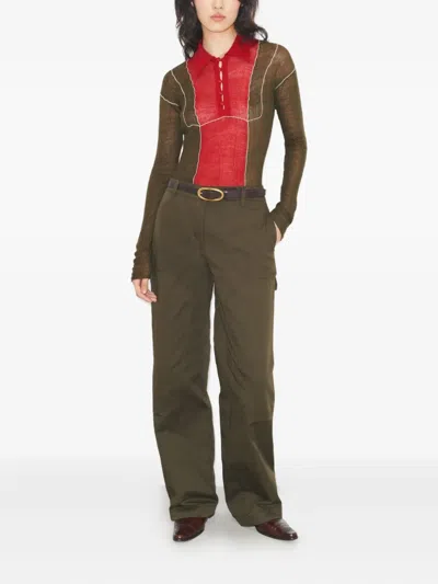 Tory Burch Colour-block Wool Polo Shirt In Multi