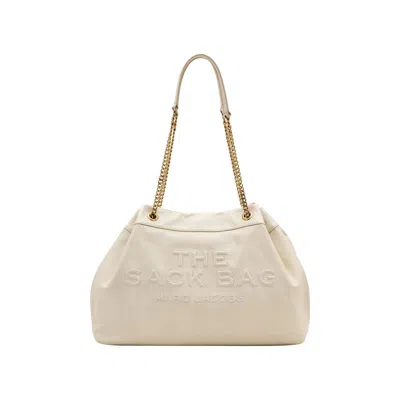 Pre-owned Marc Jacobs The Large Leather Chain Sack Bag 'cloud White' | Women's Size Onesize