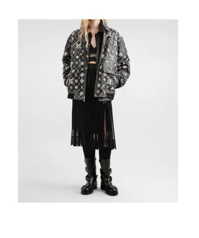 Dolce & Gabbana Gonna Midi In Chiffon And Black Lace In Black