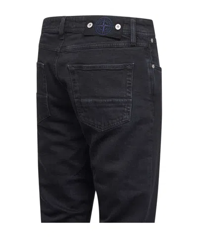 Stone Island J100007 Stretch Black Denim-rinsed Jeans In Black
