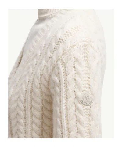Moncler Alpaca Blend Cardigan V-neckline In White