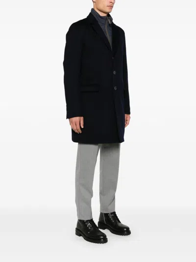 Herno Virgin Wool Coat In Blue