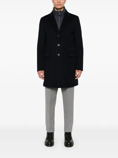 Herno Virgin Wool Coat In Blue