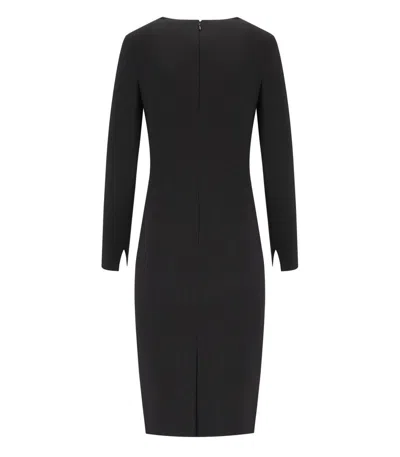 Elisabetta Franchi Light Crepe Dress With Black Jewel Chain In Black
