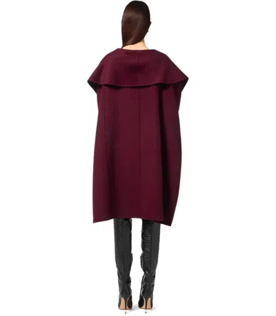 Elisabetta Franchi Double Wool Cape Capes Bordeaux In Burgundy