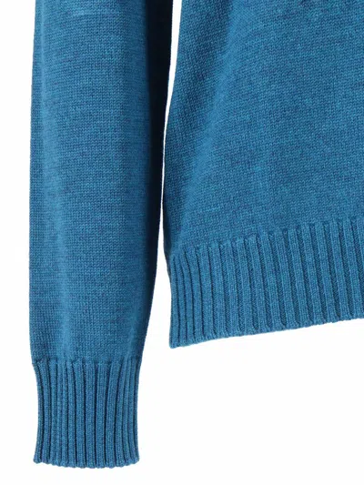 Ballantyne Ribbed Crew-neck Sweater In Blue
