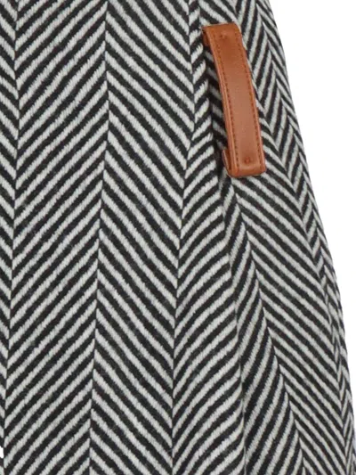 Forte Forte High-waisted Chevron Wool Trousers In Gray