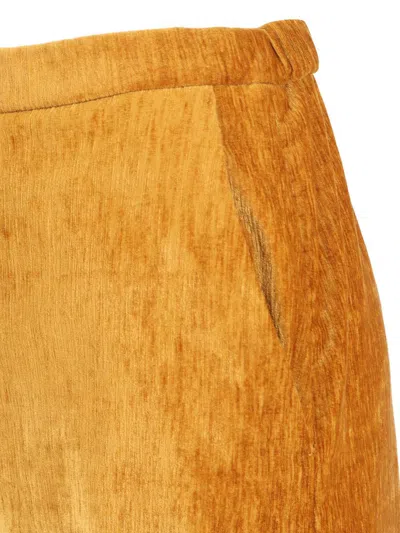 Forte Forte Double Velvet High Waist Pants In Orange