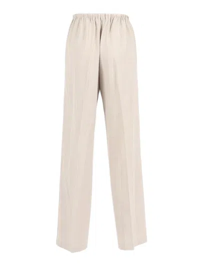 Forte Forte Wool-blend Canvas Drawstring Trousers In Neutral