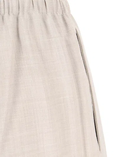 Forte Forte Wool-blend Canvas Drawstring Trousers In Neutral