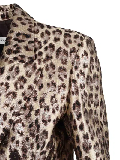 P.a.r.o.s.h Double-breasted Jacket With Tailored Structure In Animal Print