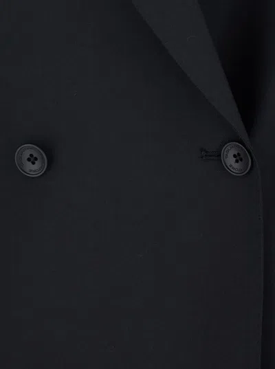 Tagliatore Double-breasted Notched-lapels Jacket In Black