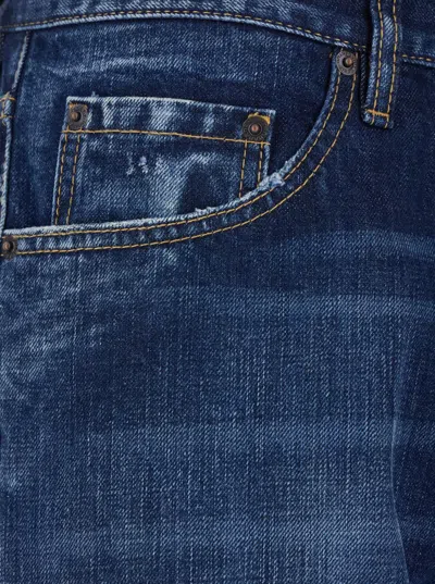 Dsquared2 Blue Jeans With Belt Loops And Logo Patch On The Rear In 470