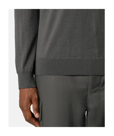 Stone Island Crewneck Sweater With Ribbed Trims In Gray