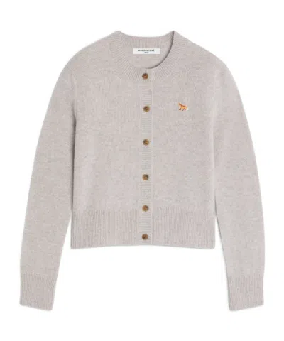 Maison Kitsuné Baby Fox Cardigan In Gray