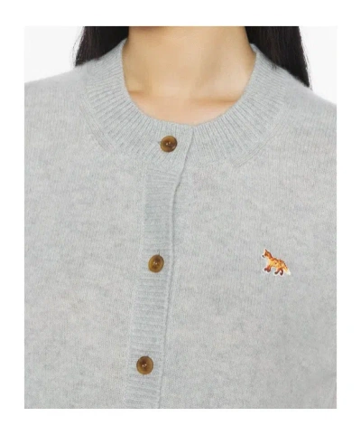Maison Kitsuné Baby Fox Cardigan In Gray